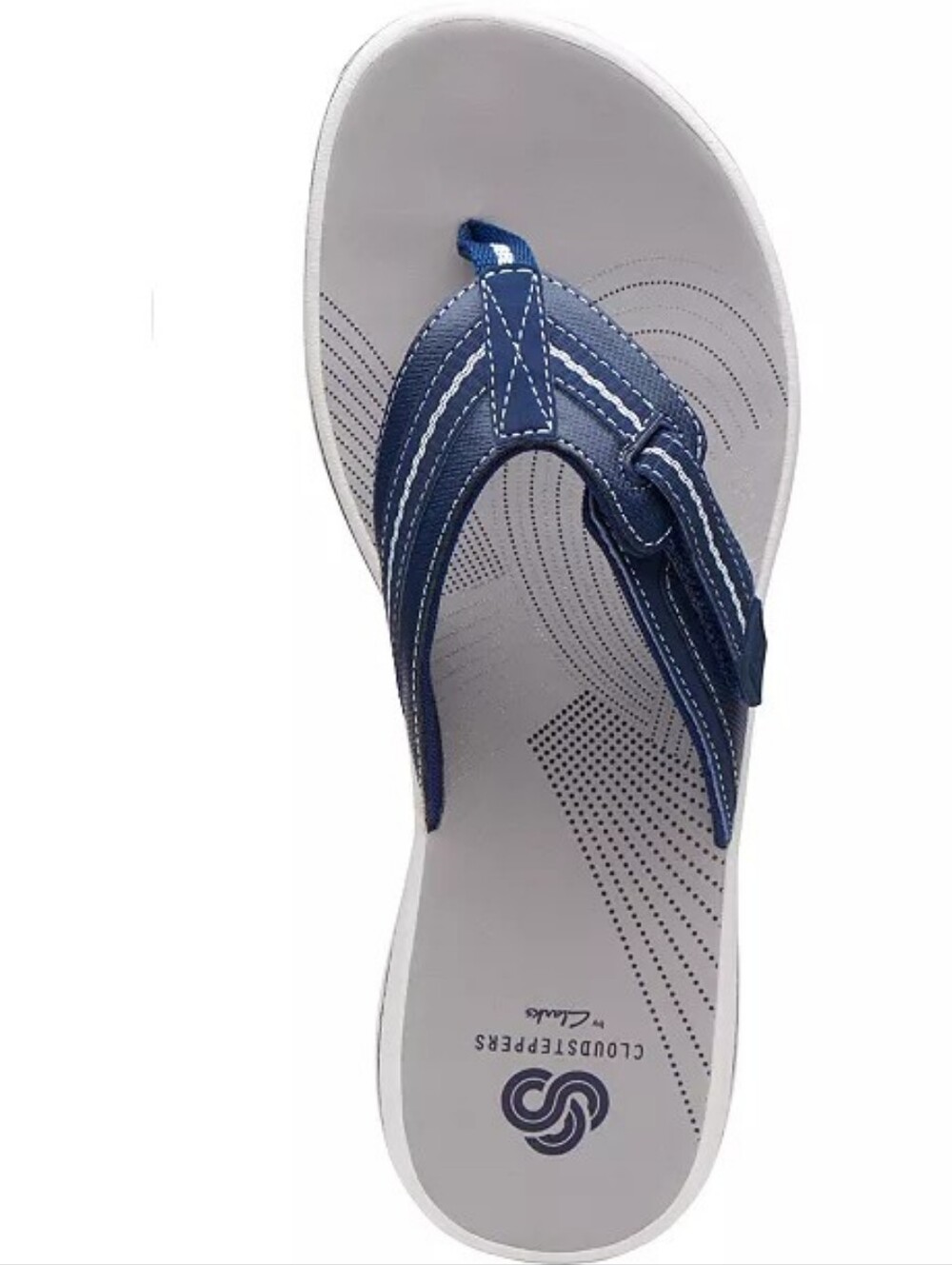 Clarks Cloudsteppers Brinkley Jazz Flip Flop Sandals Cushion Soft Navy 12 NWT